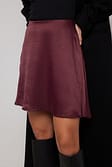 Dark Mauve Satin Mini Circle Skirt