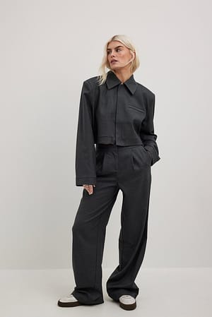Charcoal Seam Detail Trousers