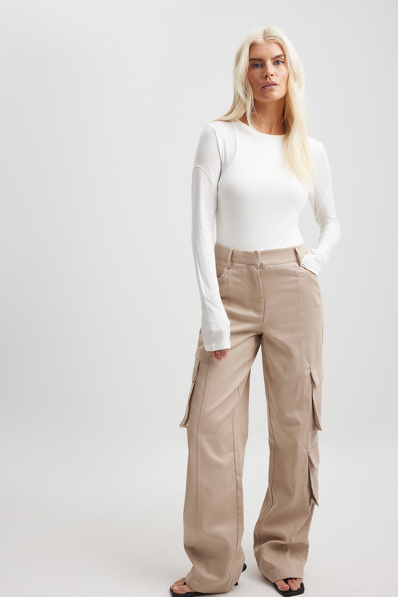 Tweed Beige Cargo Pants - Womens – My Tribe Boutique