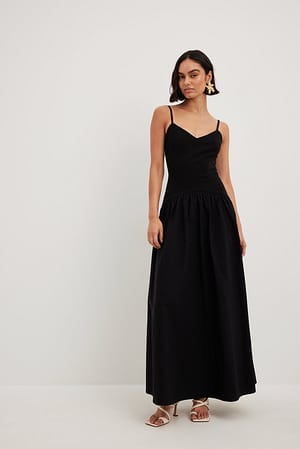 Black Shaped Waist Maxi Dress