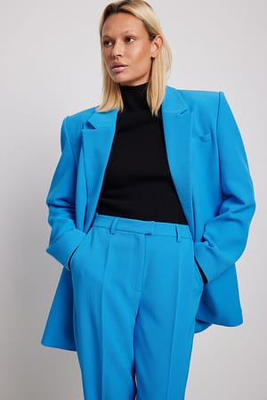 Sharp Oversized Blazer Blue | NA-KD