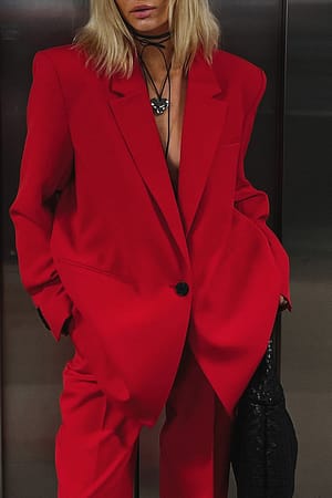 Red Resirkulert Sharp oversized blazer