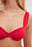 Top bikini drappeggiato con spalline larghe in tessuto lucido
