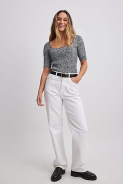 Short Sleeve Knitted Top Outfit