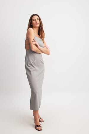 Grey Vestido midi com alça lateral