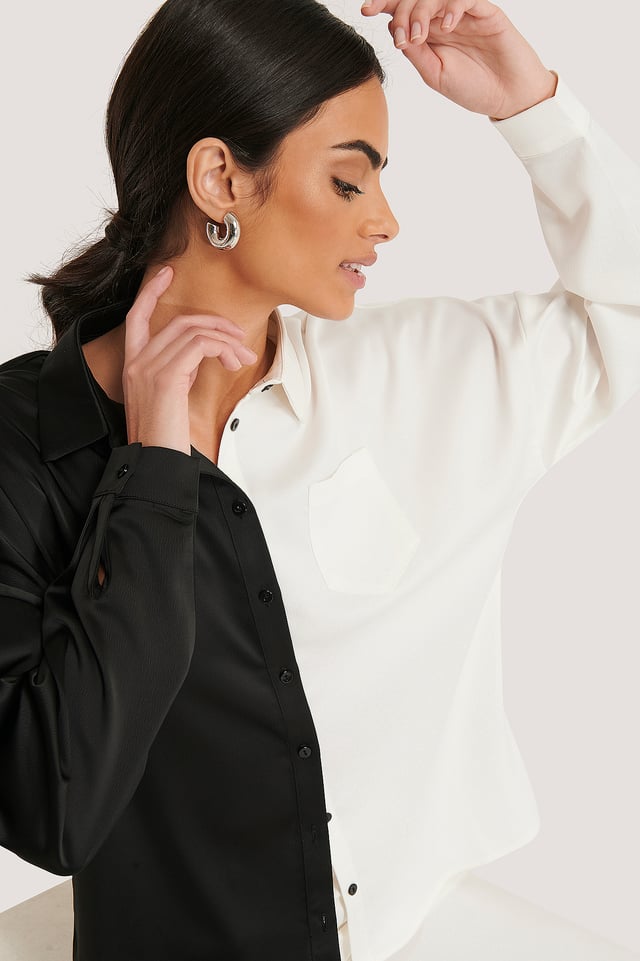 Silkkinen Paita Cream/Black