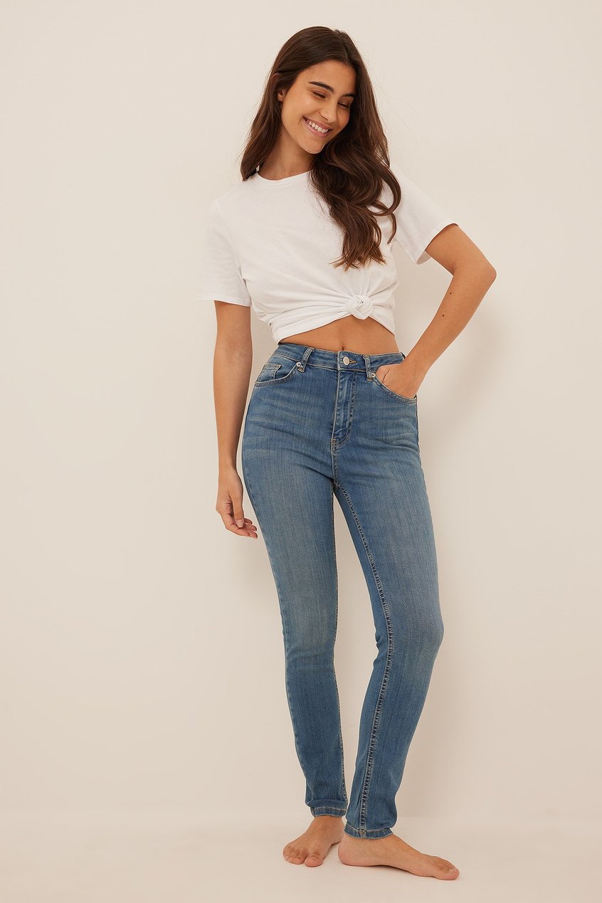 Jeans High Waisted Jeans | Organische Skinny Jeans mit hoher Taille - KR27287