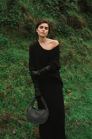 Black Knitted Maxi Skirt