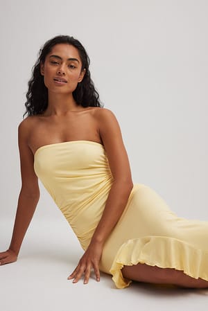 Yellow Sleeveless Jersey Maxi Dress