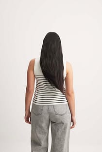 Striped Knit Sleeveless Top and Pants Set main image 0