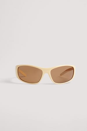 Yellow Slim Wrap Sunglasses