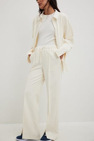 Off White Slit Detail Trousers