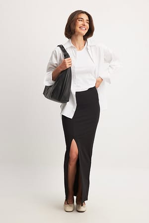 Black Jersey-nederdel med slids