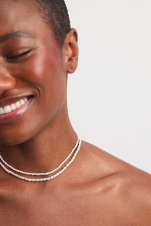 White Small Double Pearl Necklaces