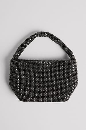 Black Liten glittrig handväska