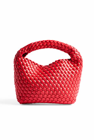 Red Small Woven Handbag