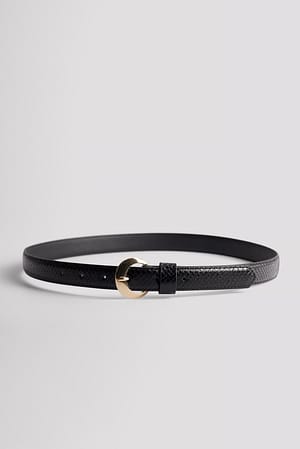 Black Belte med rund spenne og slangelook