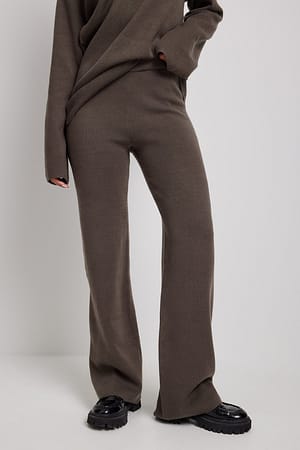 Brown Soft Knitted Trousers