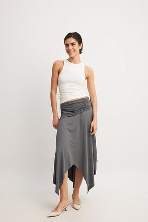 Dark Grey Soft Line Handkerchief Skirt