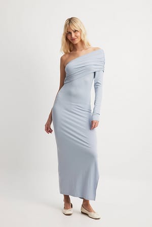 Light Blue Soft Line Midi Dress