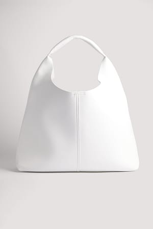 Offwhite Blød trekantet shoppingtaske
