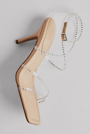 Transparent Sparkling Strappy Heels