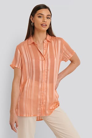 Peach whip pink Skjorta Med Kort Ärm