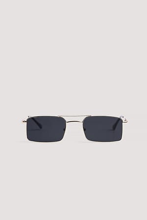 Black/Gold Kwadratowe okulary przeciwsłoneczne pilotki