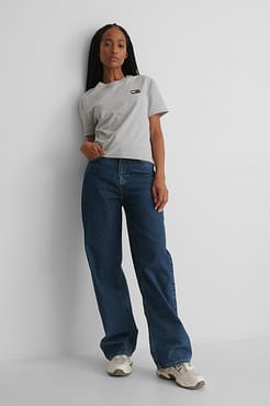 Tommy Badge Tee Outfit.