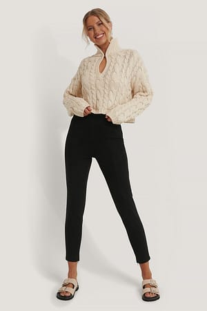 Suede Slim Pants Outfit.