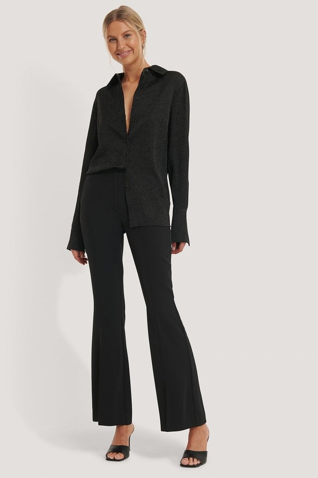 Flared Tailored Suit Pants Black