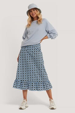 Checked Midi Skirt Outfit.