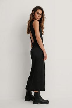 Open Back Midi Dress Outfit.