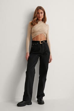 Cropped Pleated Top Outfit.