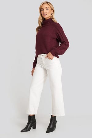 Culotte Jeans White Outfit.