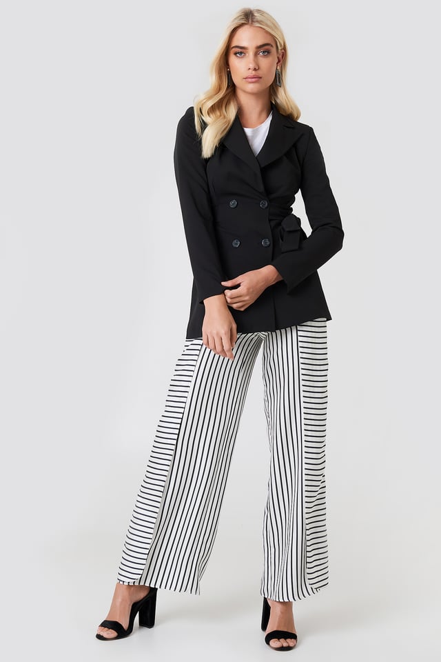 Striped Pants with Tailored Blazer