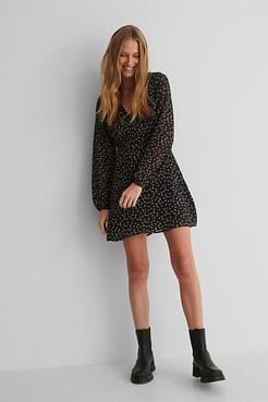 Long Sleeve A-line Dress Outfit.