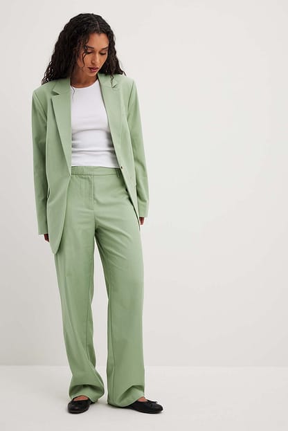 Oversized-fit Tailored Blazer Green | NA-KD