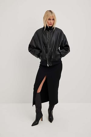 Pu Bomber Jacket Outfit