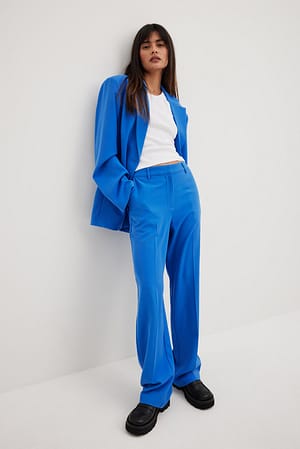 Mid Waist Straight Suit Trousers Outfit