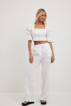 Linen Tie Back Top Outfit
