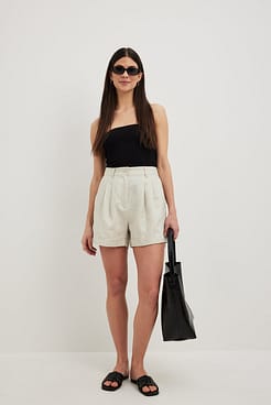 Linen Folded Shorts Outfit