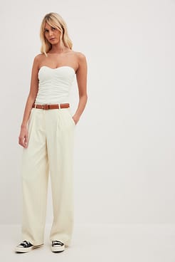 Tailored Pleated Mid Waist Pants Outfit