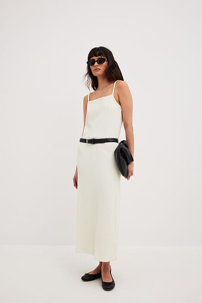 Offwhite Structured Loose Fit Midi Dress