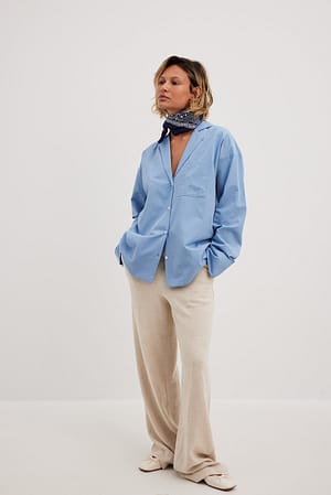 Linen Blend Drawstring Trousers  Outfit