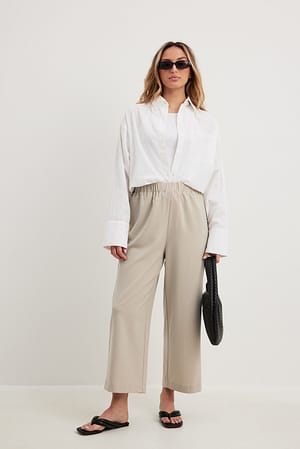 Elastic Waistband Culottes Outfit