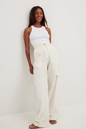 Tie Waist Wide Leg Trousers Outfit