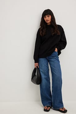 High Neck Detail Sweatshirt Outfit