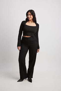 Squared Neck Mesh top Outfit