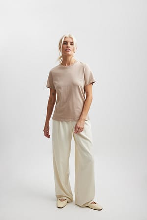 Round Neck Cotton T-Shirt Outfit